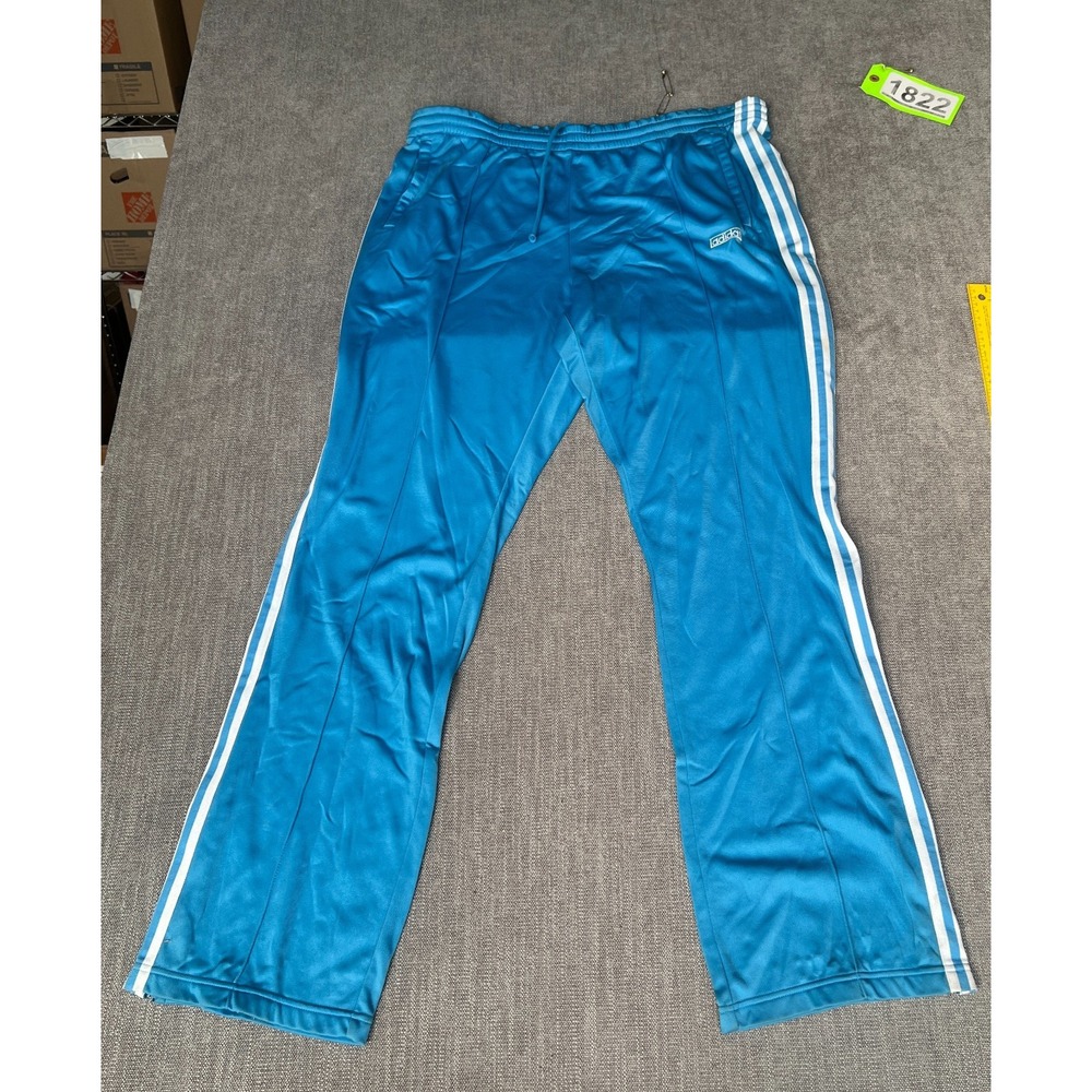 Vtg Adidas Track Pants Mens XL Blue White Stripes Athletic Gym Workout Training
